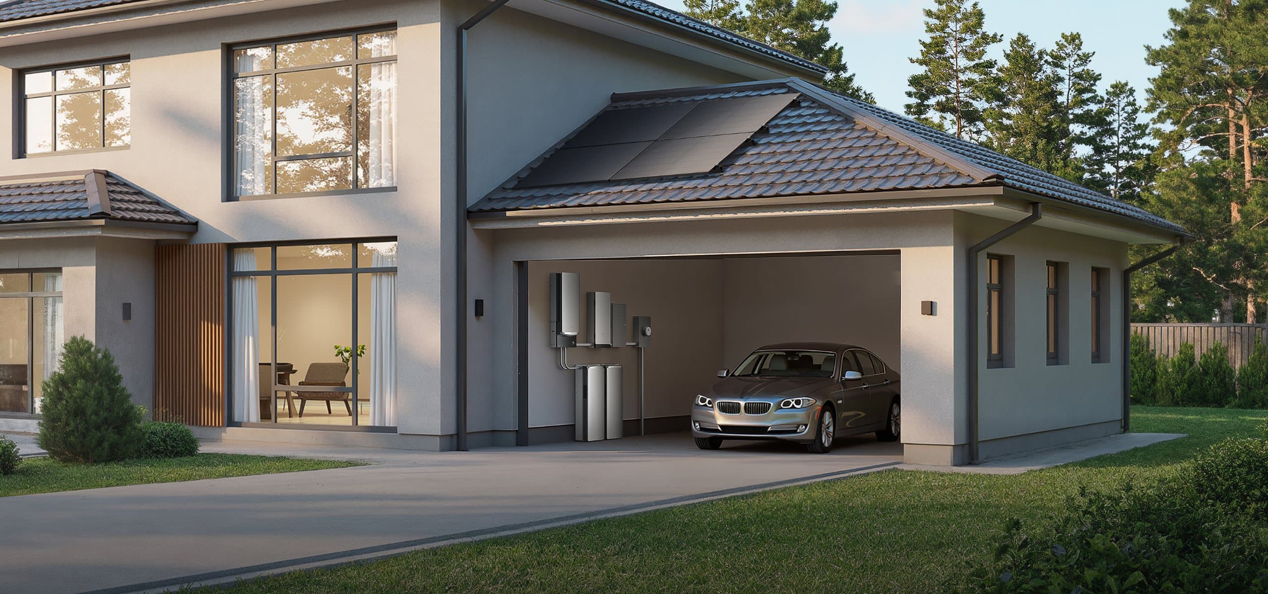 EcoFlow OCEAN Pro solar battery system on a modern home